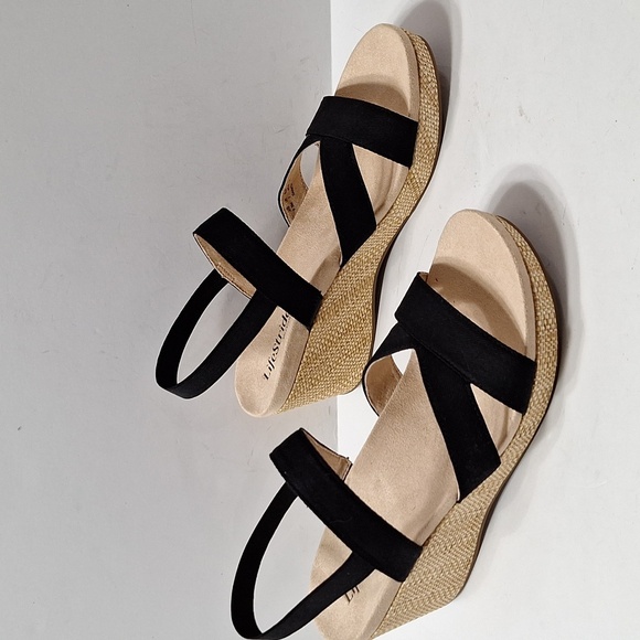 Life Stride (NEW)  Danita Soft System Black Platform Wedge Comfort Sandal Sz.9.5 - Picture 4 of 11
